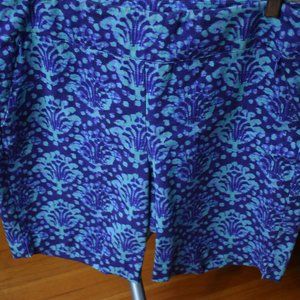 Soft Surroundings Purple Shorts with Turquoise Design, M